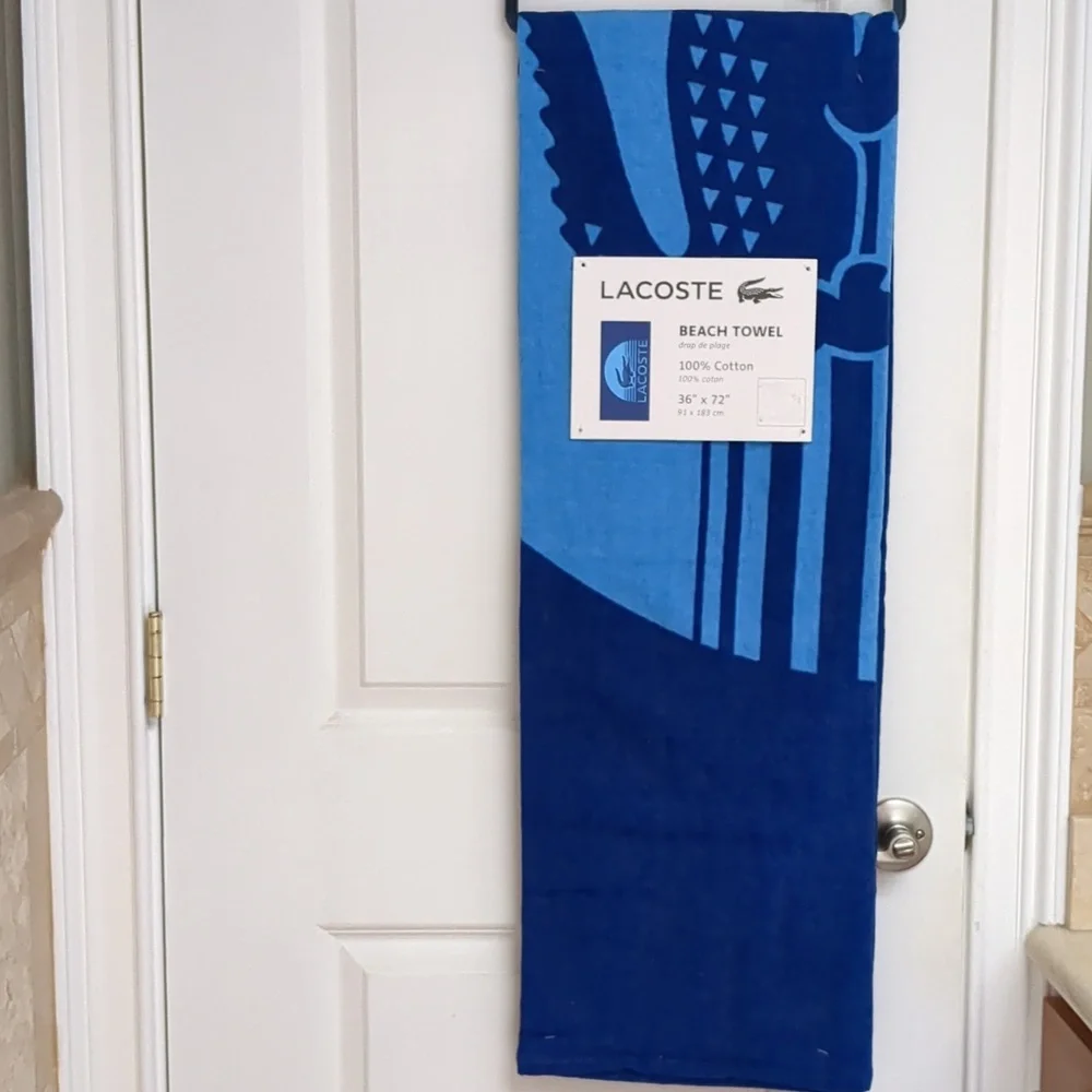 Lacoste 100% Cotton Beach Towel, 36" W x 72" L - Picture 2 of 4